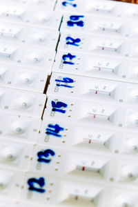 Close up image of covid-19 rapid antibodies test, the test result was negative