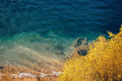 High angle view of sea