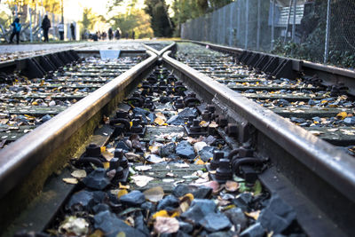 Close-up of railroad tracks