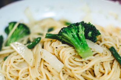 Close-up of food served in plate