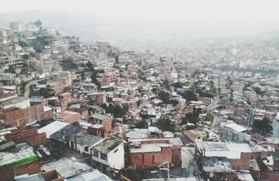 High angle shot of townscape
