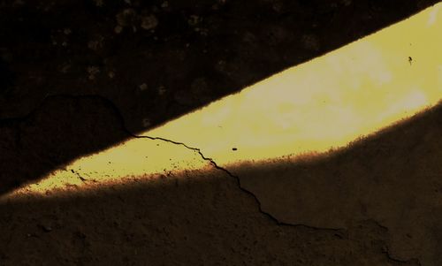 Close-up of silhouette beach against sky during sunset