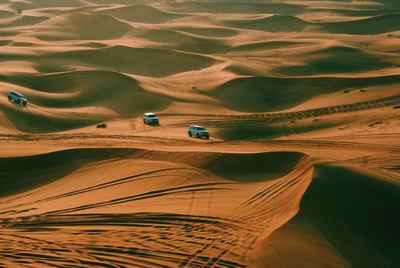 High angle view of sand dune in desert