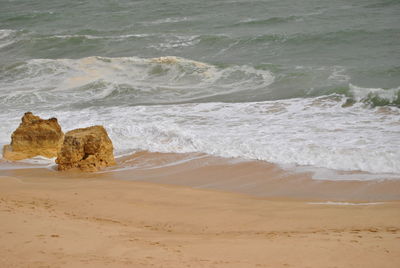 View of rocks on beach