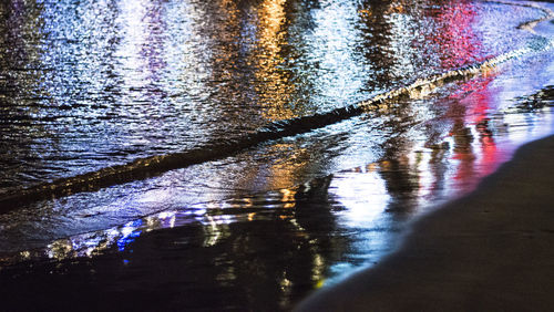 Reflection of lake in puddle