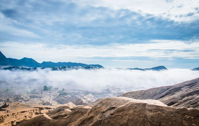 Scenic view of dramatic landscape against sky