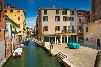 Bridge over canal in city