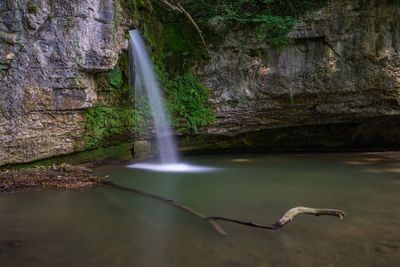 Scenic view of waterfall