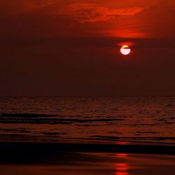 Scenic view of sea at sunset