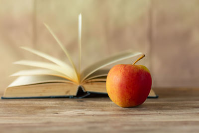 Close-up of apple on table