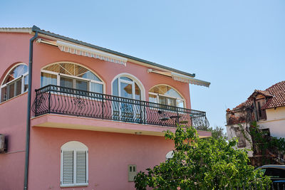 Low angle view of building against clear sky