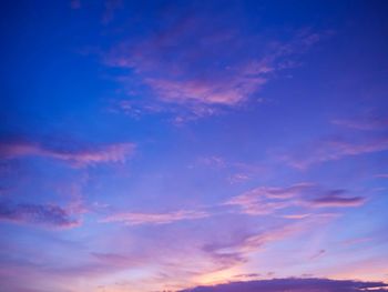 Low angle view of sky at sunset