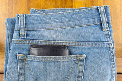 Close-up rear view of an animal against blue background