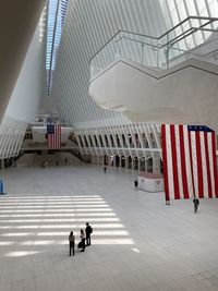 People walking in building