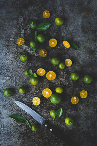 High angle view of fruits