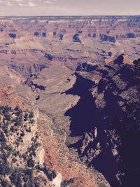 High angle view of rock formations on land