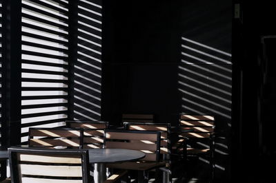 Empty chairs and table at home