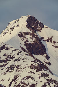 Scenic view of snow covered mountain against sky