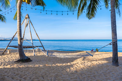 Scenic view of beach against sky