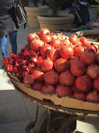 Full frame shot of apples for sale at market stall