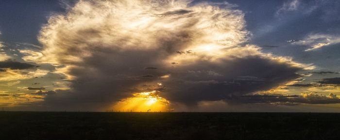 Dramatic sky over sea during sunset