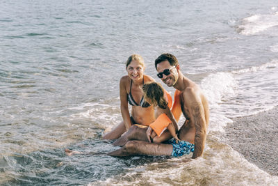 People enjoying at beach