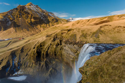 Scenic view of waterfall