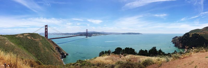 Scenic view of landscape against blue sky