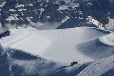 Scenic view of snowcapped mountains