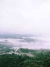 High angle view of landscape against cloudy sky