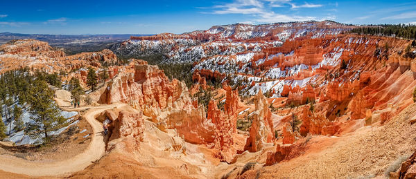 Aerial view of rock formations