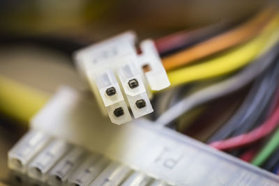 Close-up of electronic equipment power connector