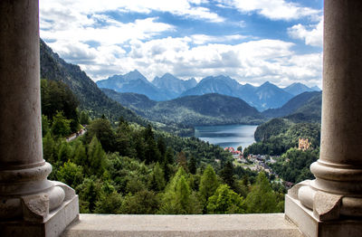 Scenic view of mountains against sky. alpsee