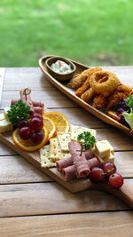 Close-up of food on cutting board