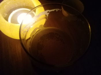 Close-up of coffee cup on table