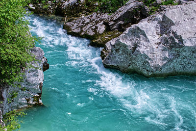 Scenic view of waterfall