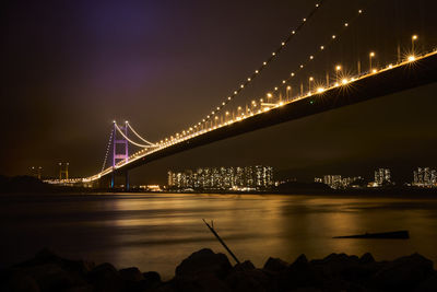 Hong kong tsing ma bridge at night