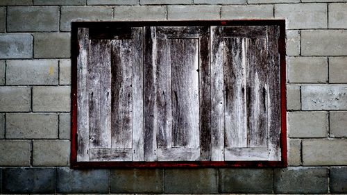 Close-up of window on wall