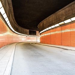 Empty road in tunnel