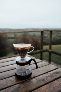 Close-up of coffee on table