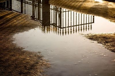 Reflection of built structure in water