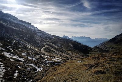 Scenic view of mountains against sky