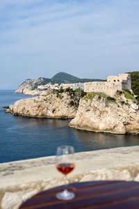 Glass of rosé with a view