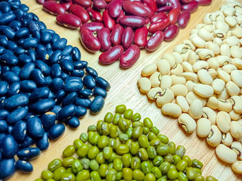 High angle view of berries on table