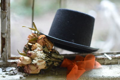 Close-up of flower on table