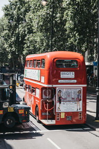 View of truck on road in city