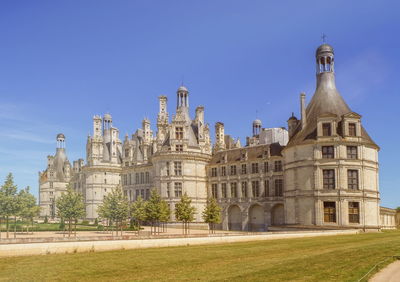 Famous chambord castle in loire valley by beautiful day, france