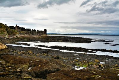 Scenic view of beach against sky