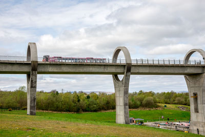 Bridge over river against sky