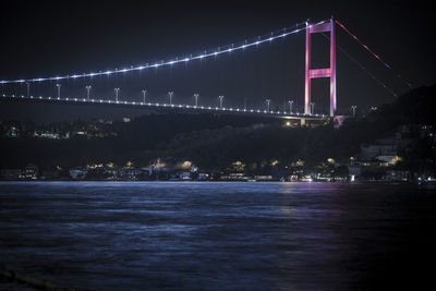 July 15 martyrs bridge over river at night